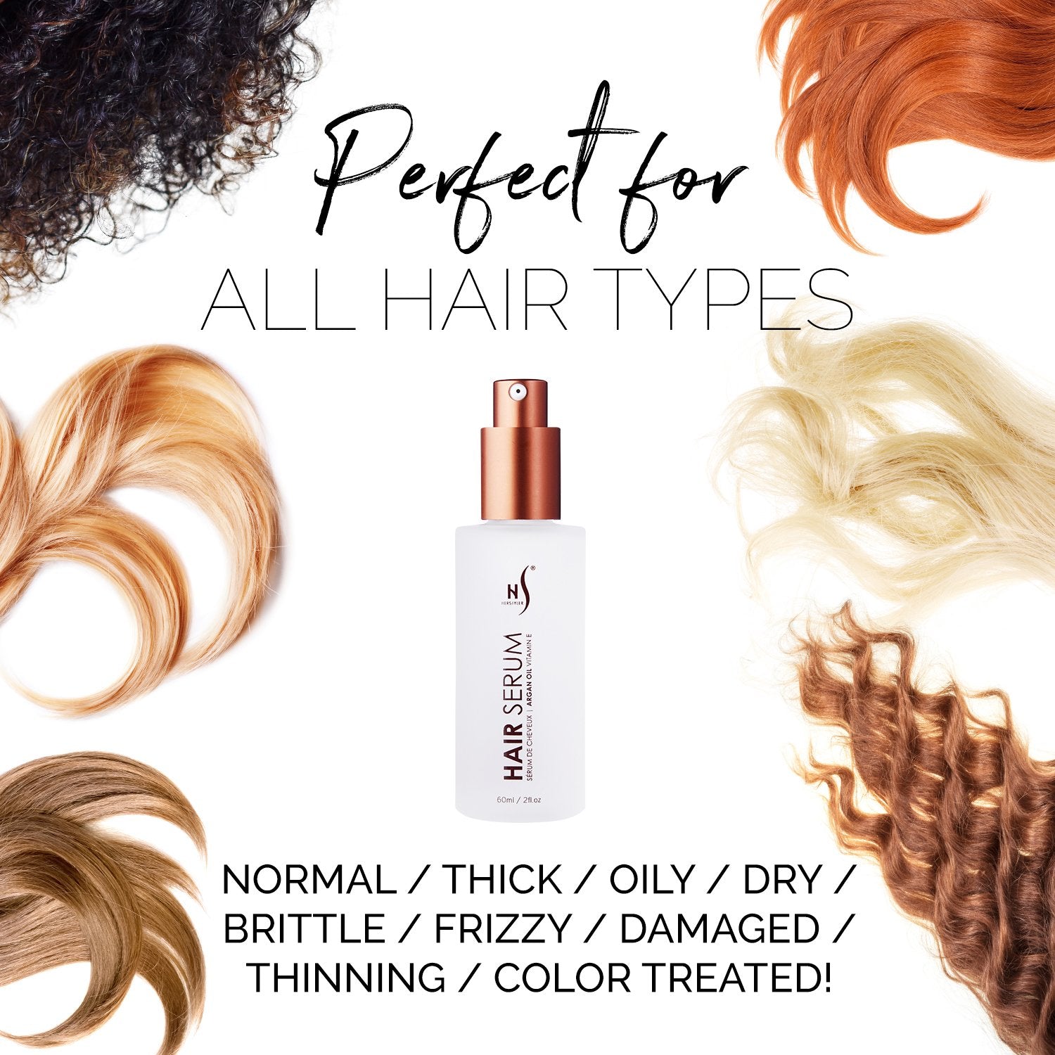 Herstyler Argan Oil Serum for Natural Shine | Anti-Frizz Hair Serum for Damaged Tresses (Pack of 2)