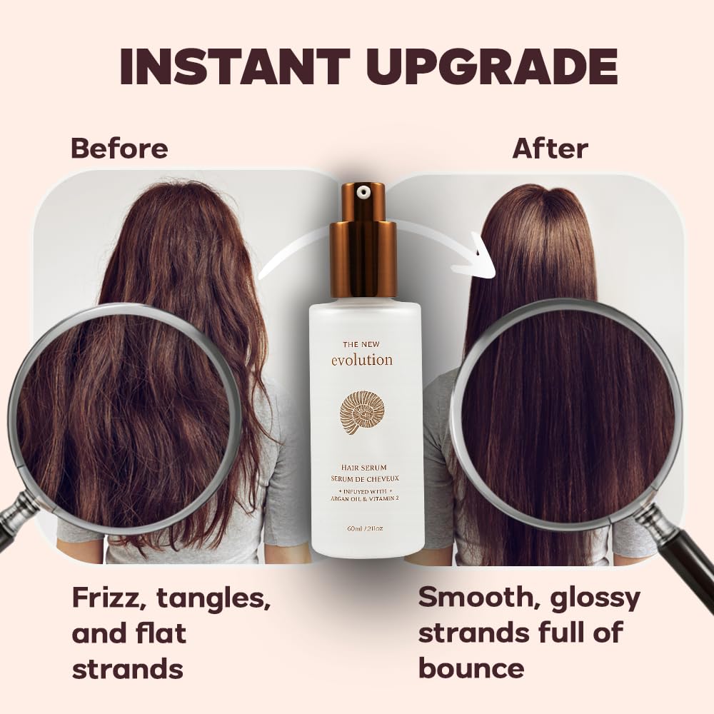 HerStyler Evolution Argan Oil Serum – Vitamin E Nourishing Treatment for Dry Hair with Aloe Vera (2 Pack)