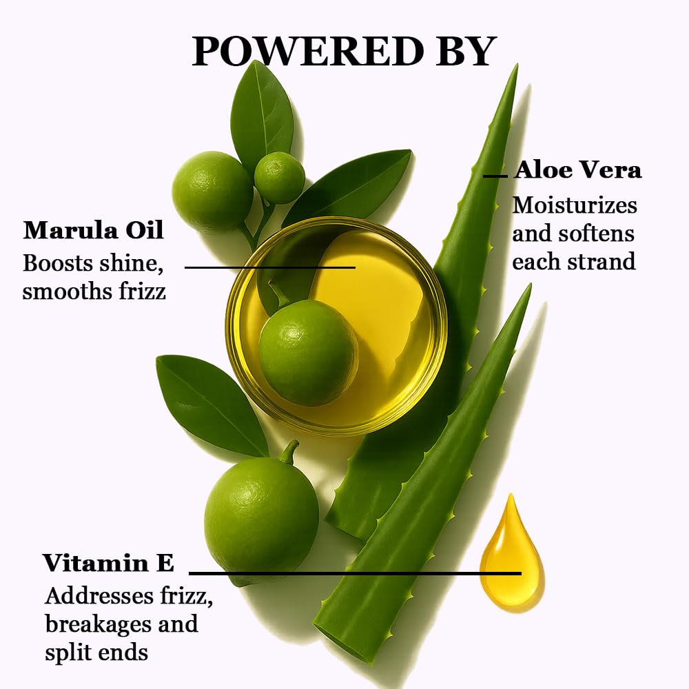 HerStyler Marula Oil Hair Serum – Anti-Frizz Shine for Frizzy or Damaged Hair | 2 oz