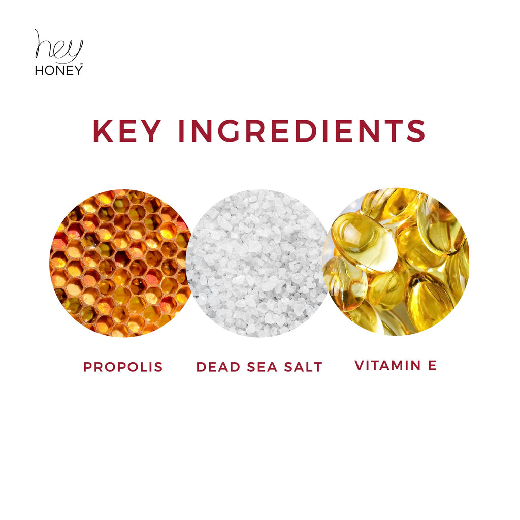 Hey Honey Propolis & Dead Sea Salt Microdermabrasion Scrub – Gentle Exfoliant for Sensitive Skin