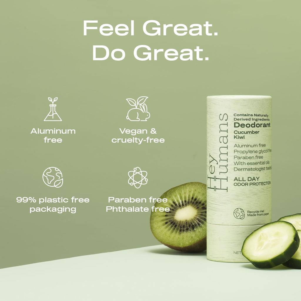 Hey Humans Aluminum-Free Deodorant – Cucumber Kiwi, All-Day Freshness for Everyone