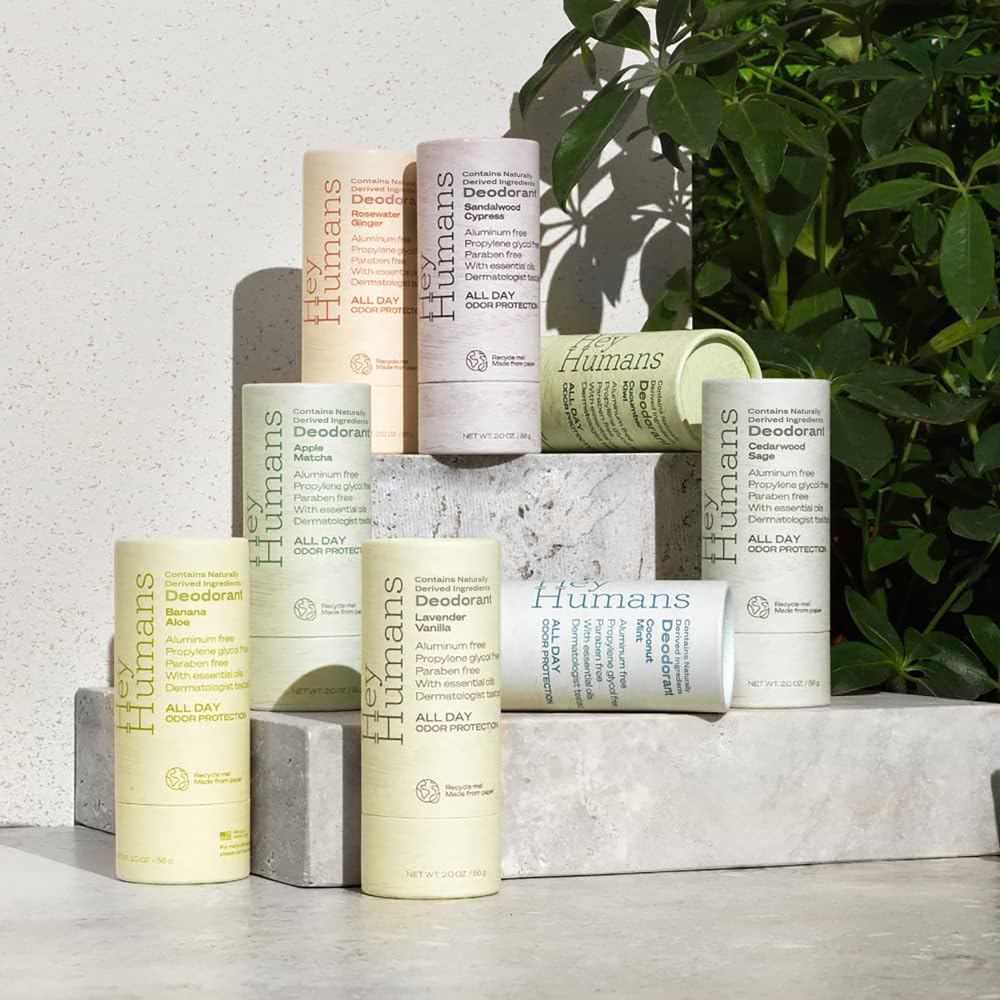 Hey Humans Aluminum-Free Deodorant for Women and Men – Cedarwood Sage, All-Day Odor Control