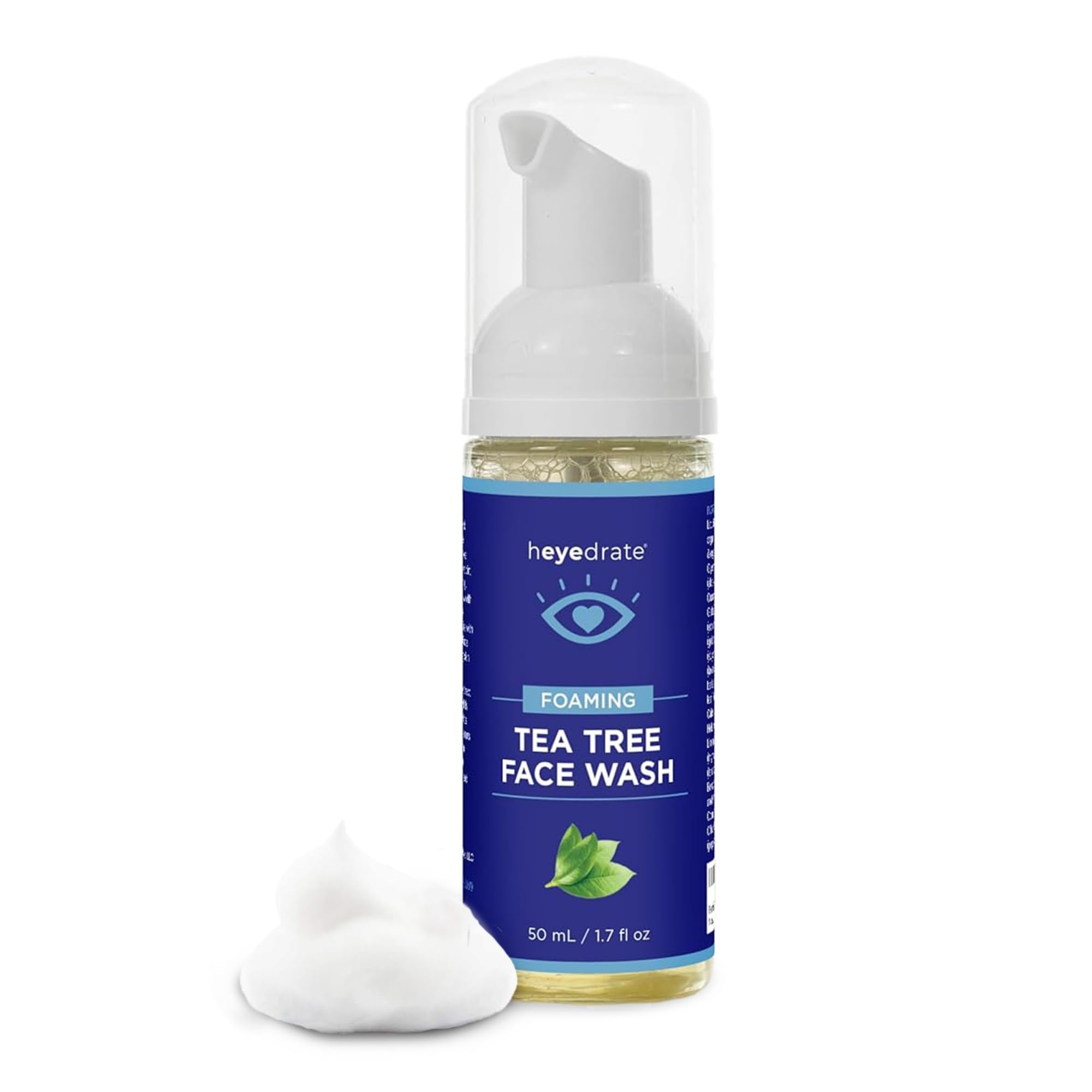 Heyedrate Gentle Tea Tree Foaming Cleanser for Face & Eyelids - Aloe Vera, 1.7oz - Packaging May Vary