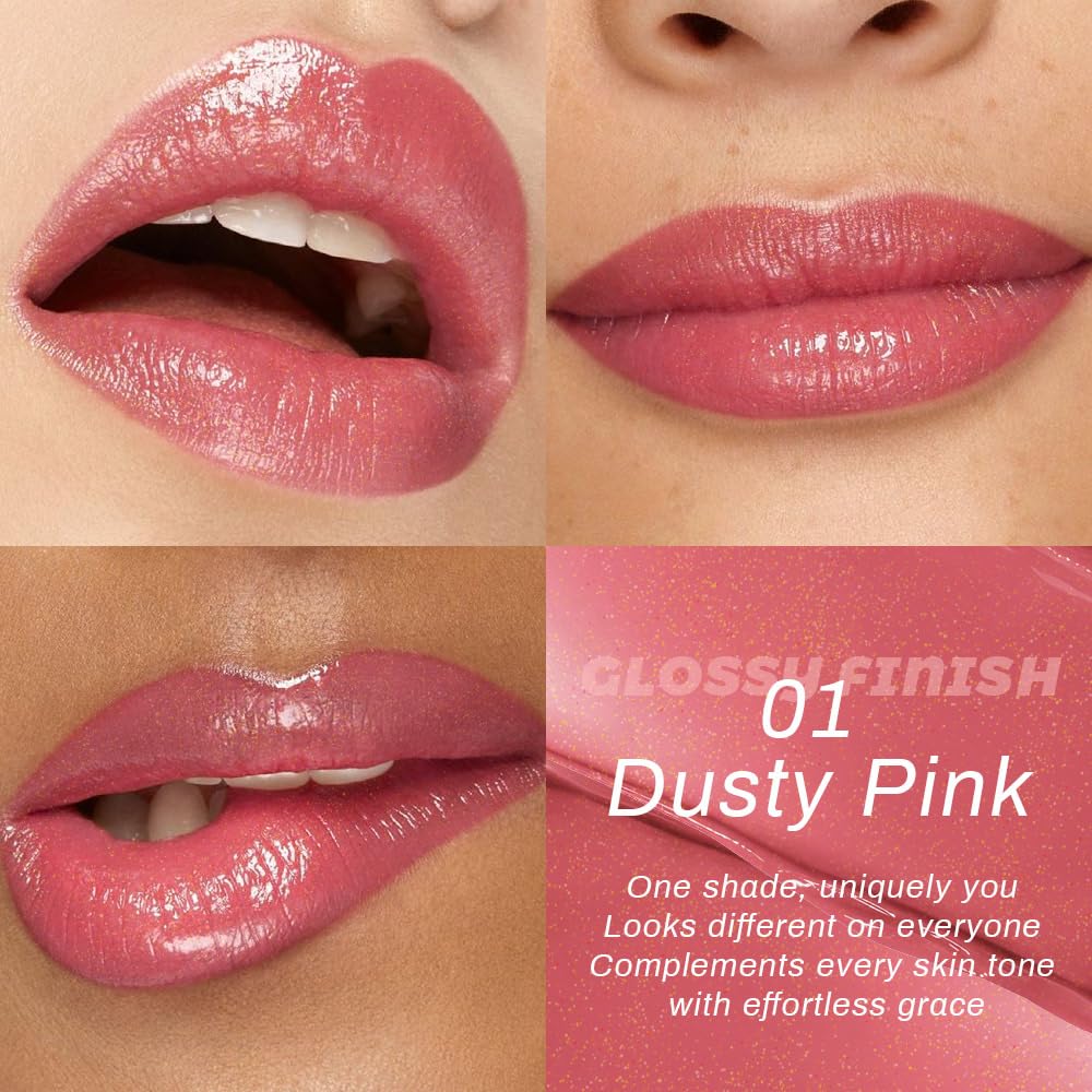 HHLTOH Honey Lipstick Tinted Lip Balm – Nourishing Vegan Shine in Dusty Pink & Pink (2pc)
