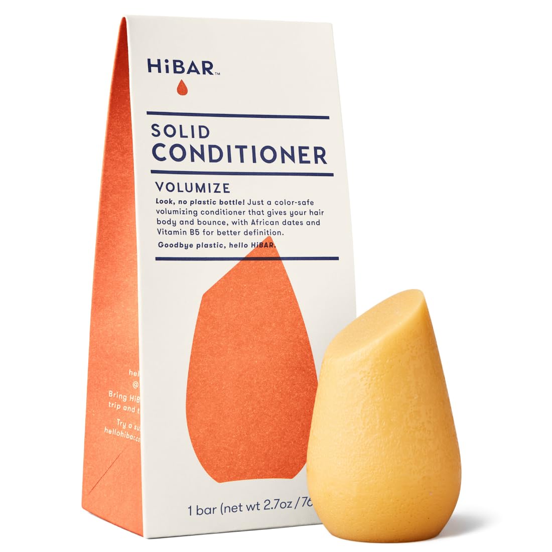 HIBAR Volumize Conditioner Bar – Adds Body & Definition for Fine Hair | Plastic-Free