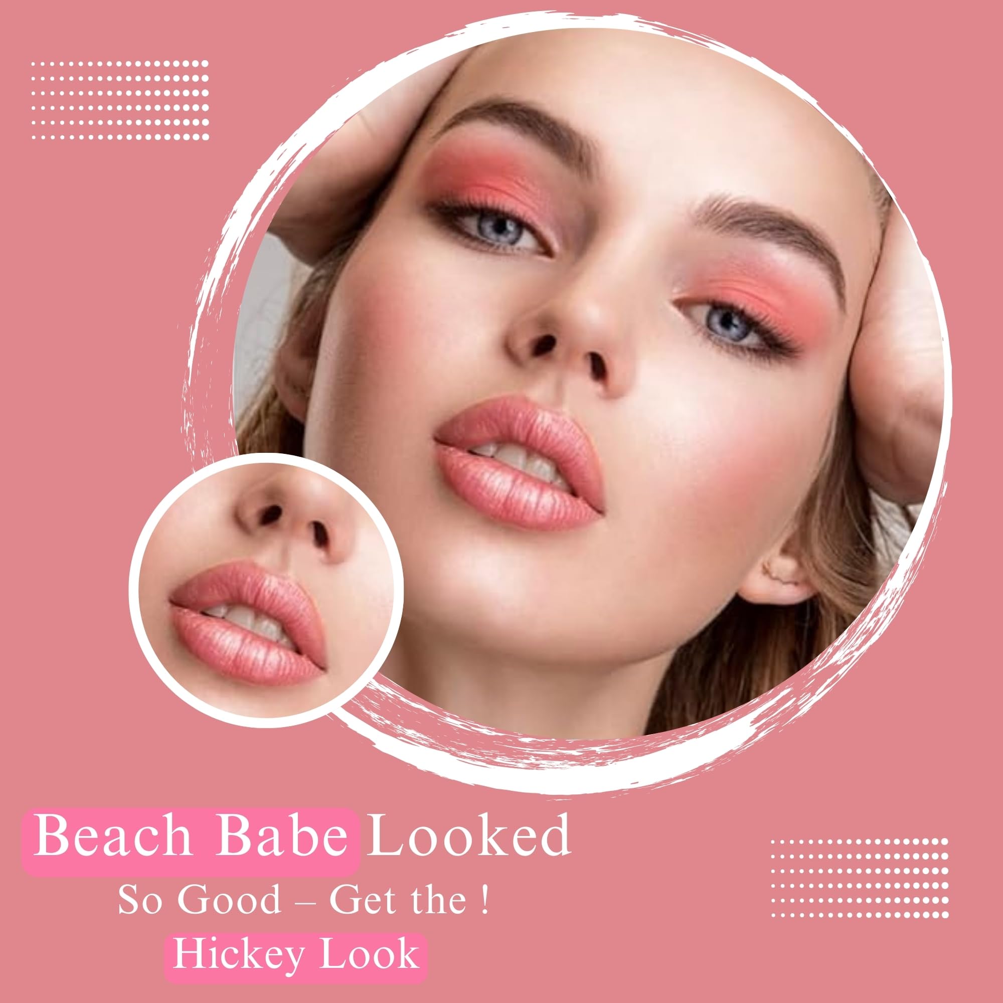 Hickey Lipstick Beach Babe & Skinny Dip: Organic Long-Lasting Refills (Pink & Coral)