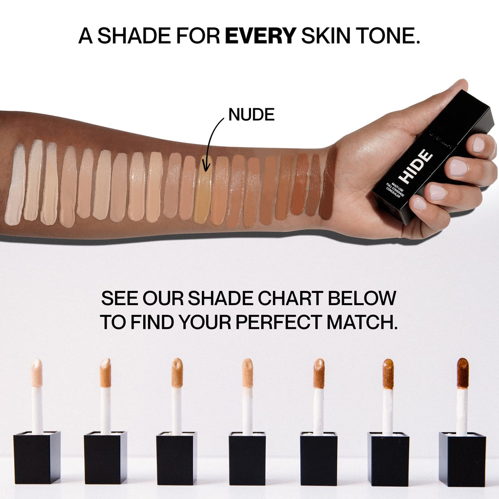 HIDE Liquid Concealer – Medium to Full Coverage, Oil-Free, Nude
