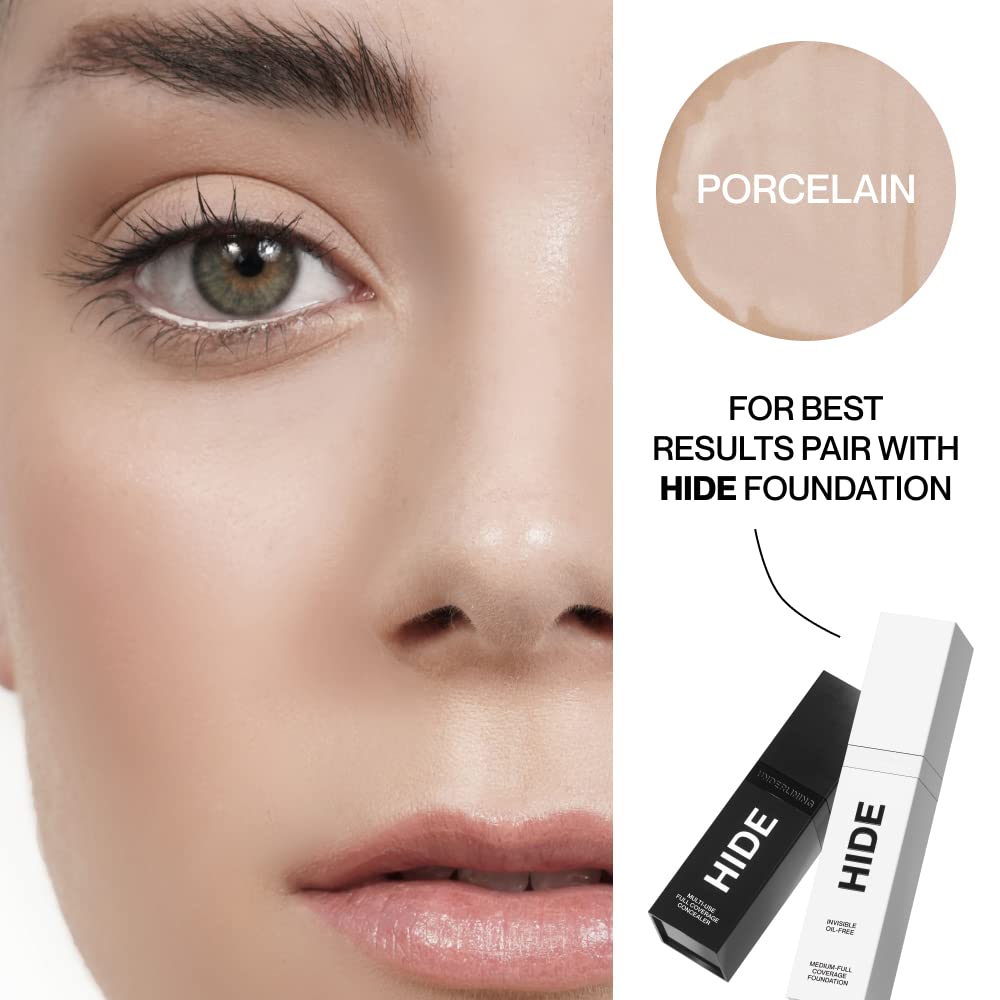 Hide Liquid Concealer – Porcelain, Medium to Full Coverage, Oil-Free (0.5 fl oz)