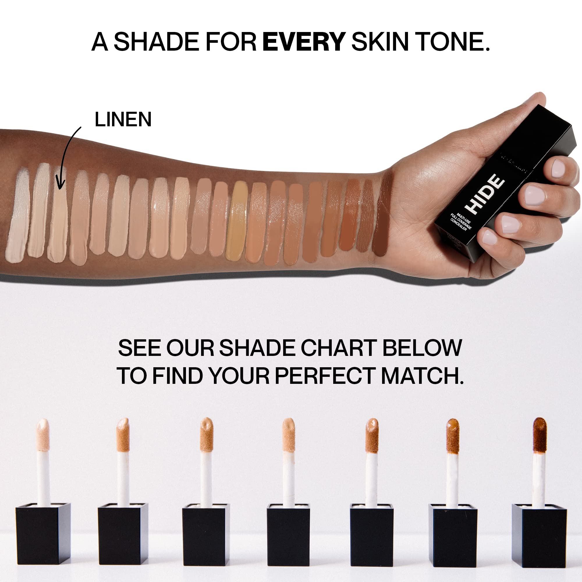 HIDE Liquid Concealer Linen — Buildable, Oil-Free Coverage