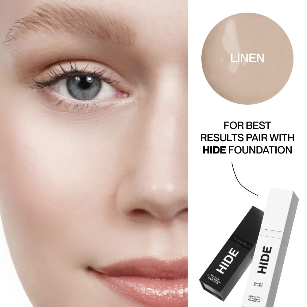 HIDE Liquid Concealer Linen — Buildable, Oil-Free Coverage
