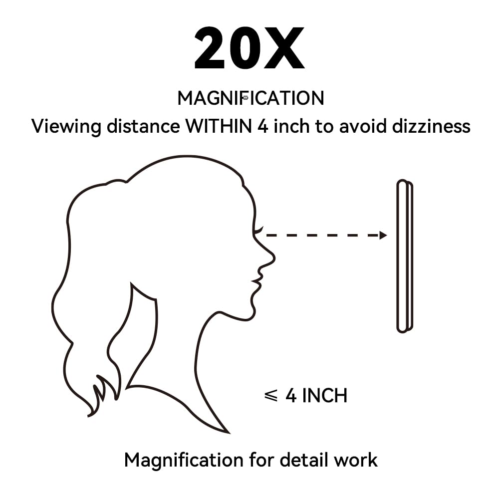 HIEEY Lighted Makeup Mirror with 3 Color Modes, 360° Rotation, and 20X Magnification