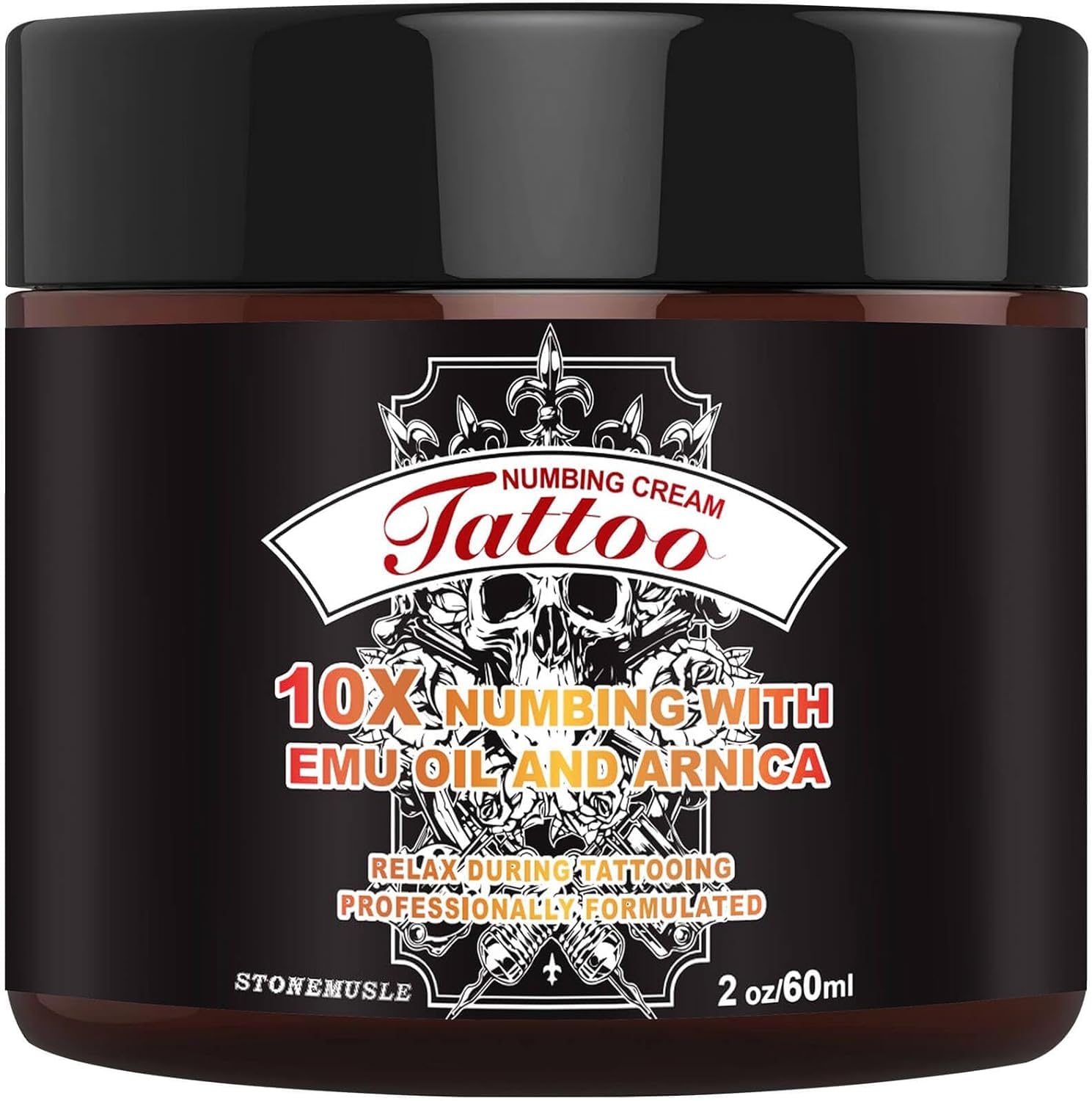 HIEKERS 8 Hours Maximum Strength Numbing Cream for Tattoos - Extra Strength Pain Relief (2oz / 60ml)