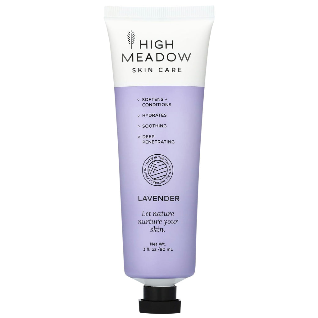 High Meadow Lanolin Skin Cream – Deep Hydration for Dry Skin (3.0 oz Lavender Moisturizer)