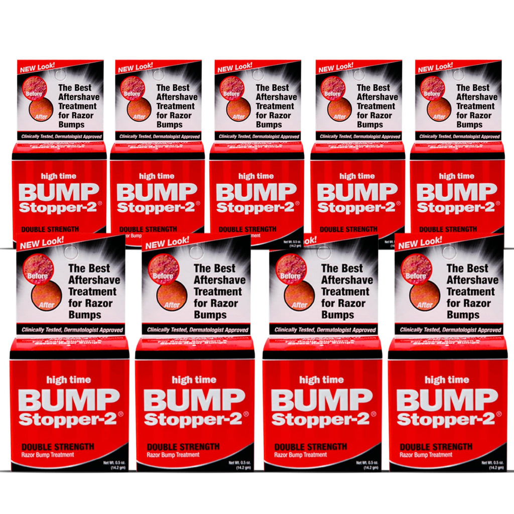 Bump Stopper 2: Double Strength Razor Bump Treatment | High Time Men Aftershave 0.5 oz (9 Pack)