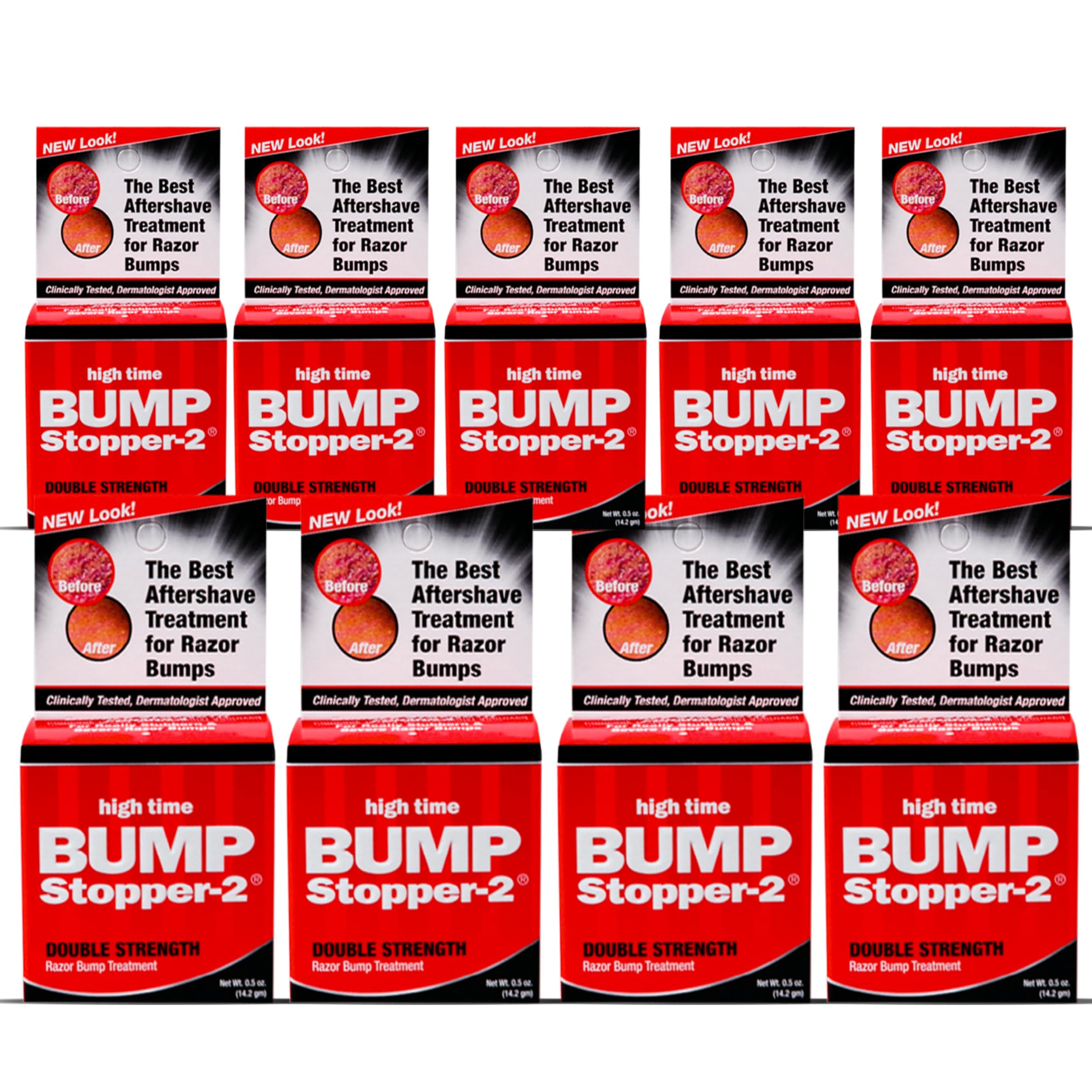 Bump Stopper 2: Double Strength Razor Bump Treatment | High Time Men Aftershave 0.5 oz (9 Pack)