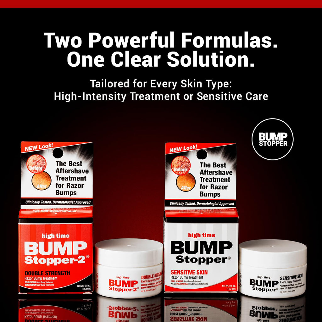 Bump Stopper 2: Double Strength Razor Bump Treatment | High Time Men Aftershave 0.5 oz (9 Pack)