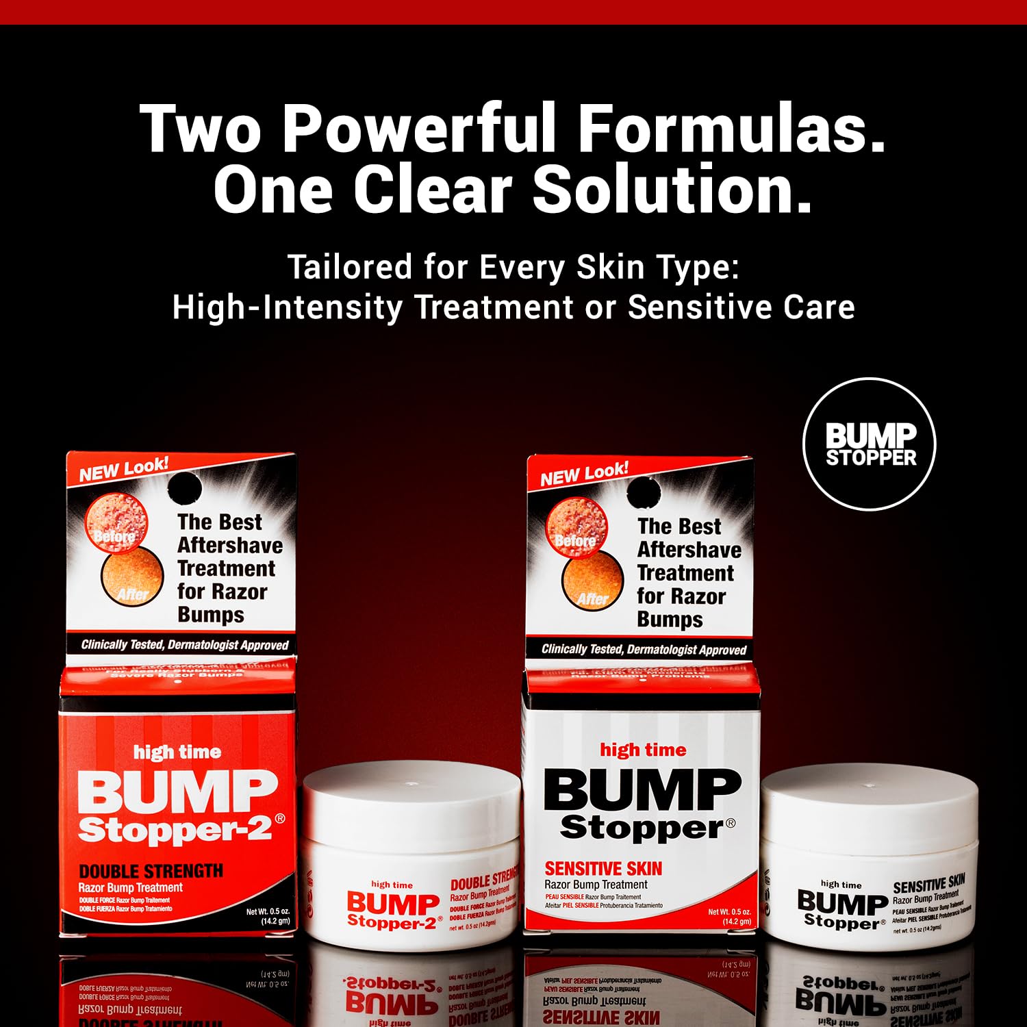 Bump Stopper 2: Double Strength Razor Bump Treatment | High Time Men Aftershave 0.5 oz (9 Pack)