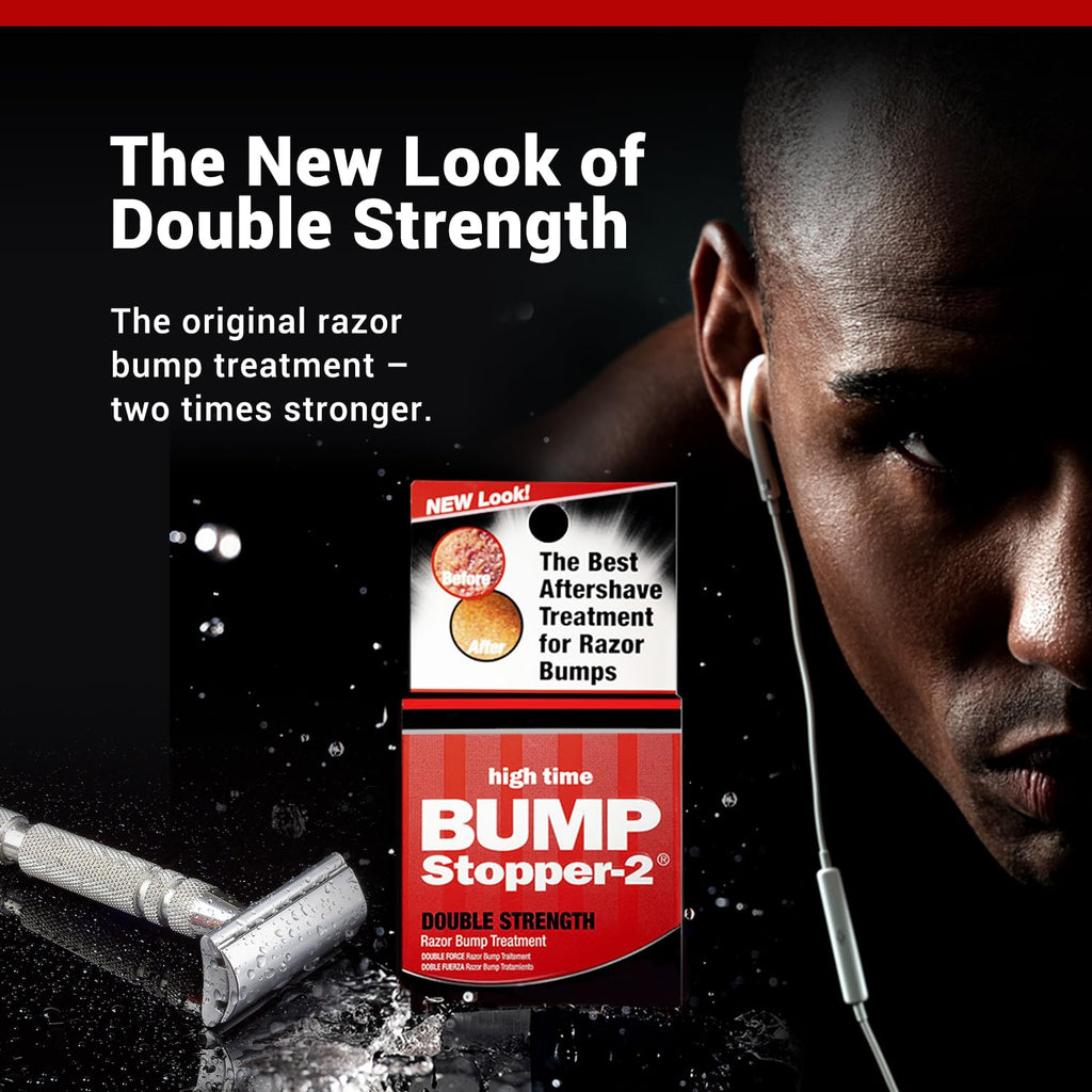 Bump Stopper 2: Double Strength Razor Bump Treatment | High Time Men Aftershave 0.5 oz (9 Pack)