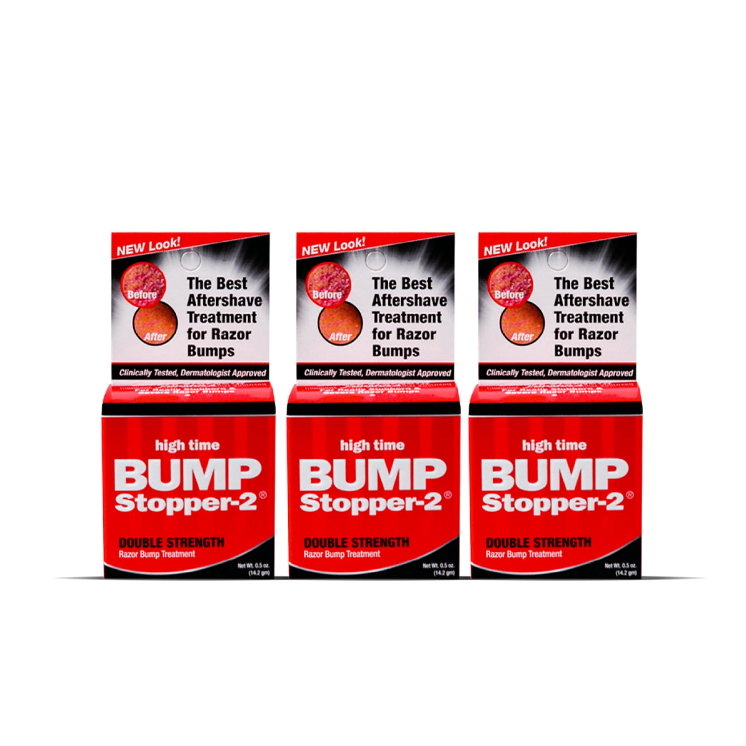 High Time Bump Stopper 2 Double Strength Razor Bump Treatment – Razor Burn Relief & Ingrown Hair Solution (0.5 oz, 3 Pack)