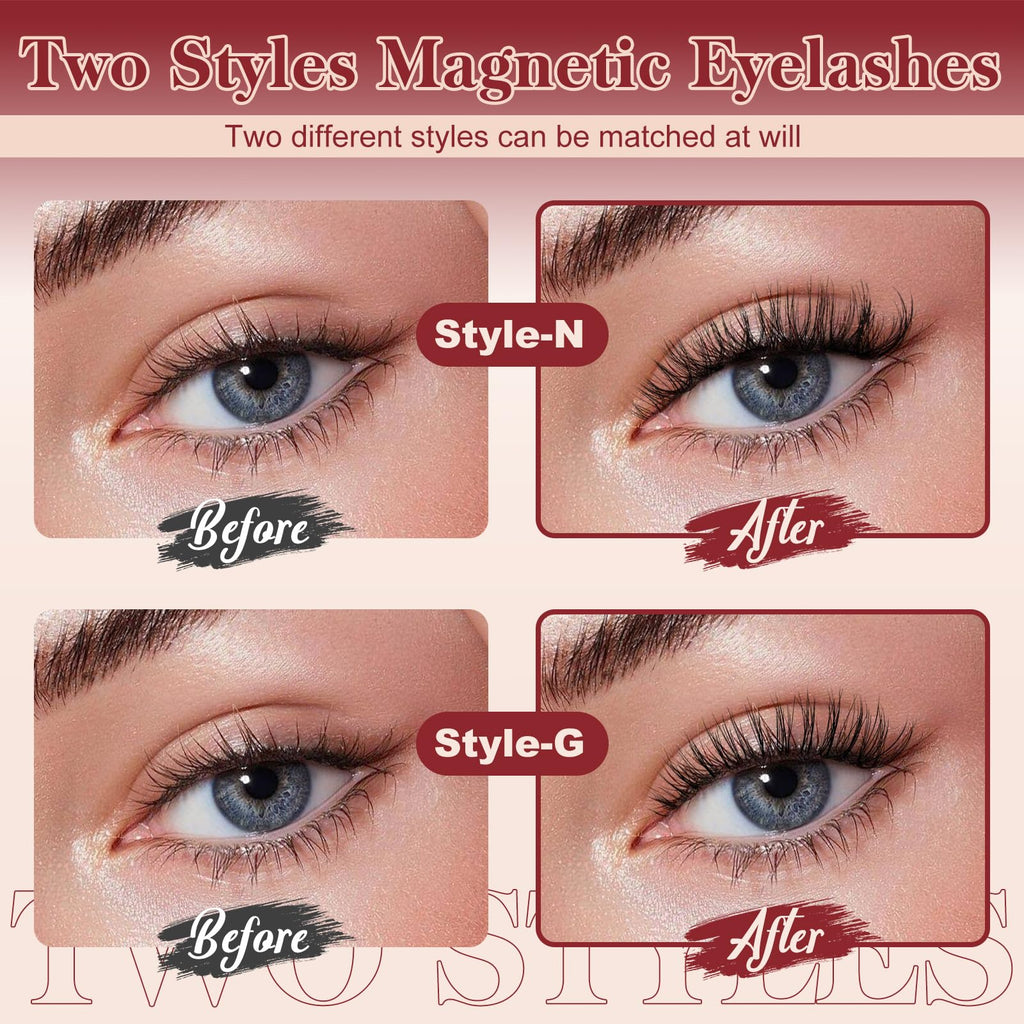 Higu Clace Magnetic Eyelashes with Applicator — 2 Pairs, No Glue, Reusable Magnetic Lashes, Natural Look