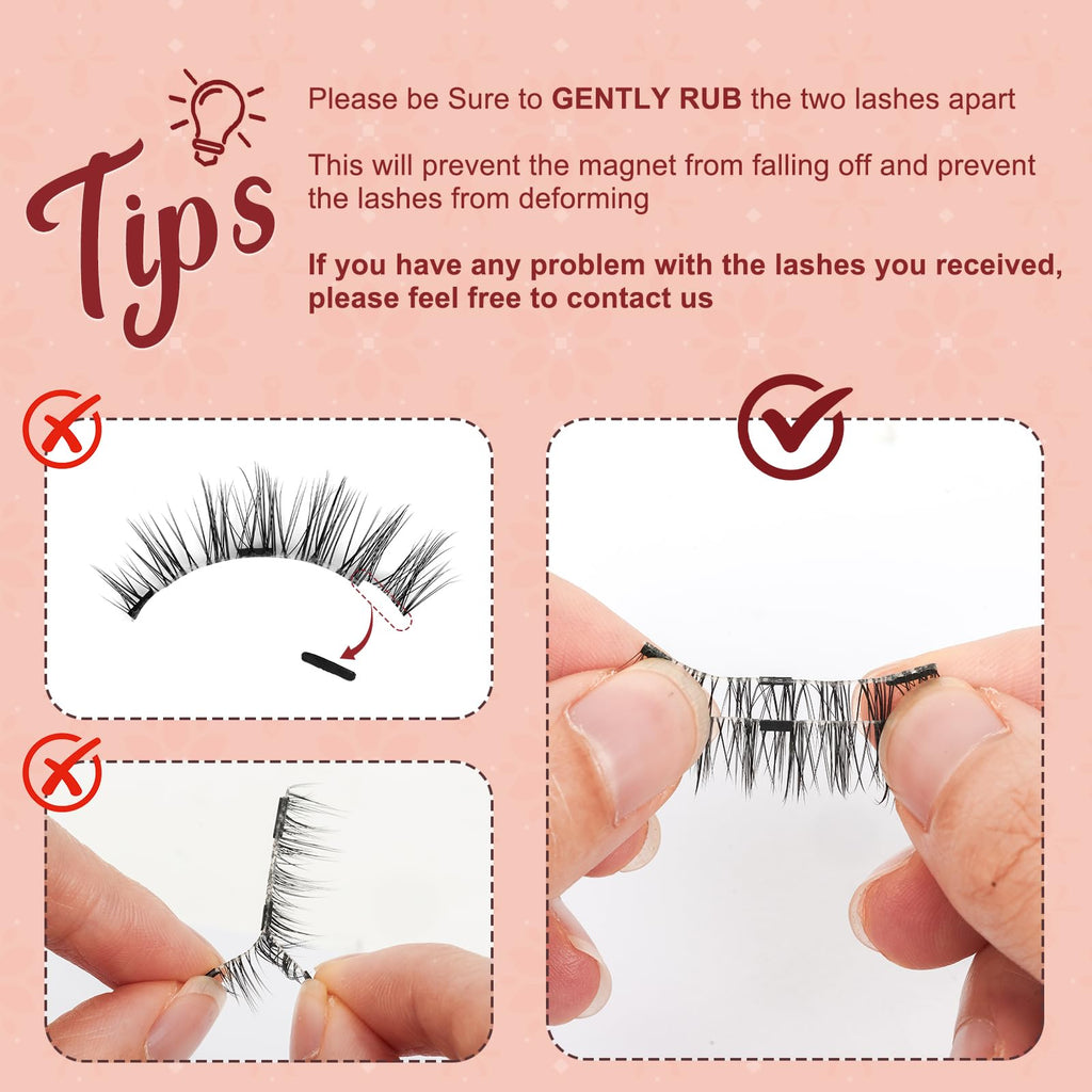 Higu clace Magnetic-Eyelashes: 2 Pairs with Applicator, No Glue, Natural Look
