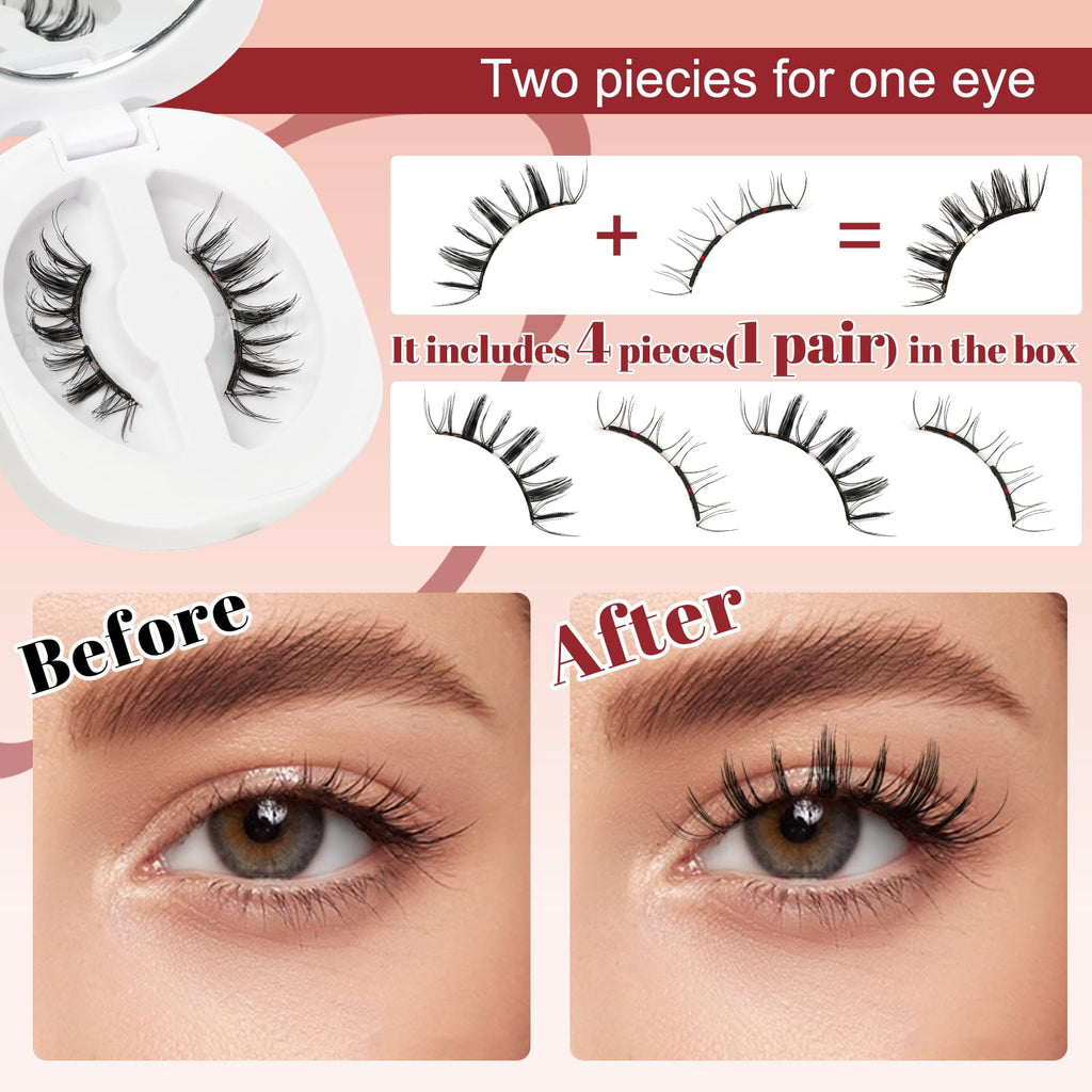 Higu clace Magnetic Eyelashes Kit – Glue-Free, Reusable Manga Lashes with Applicator (GD-Soft-RC-C)
