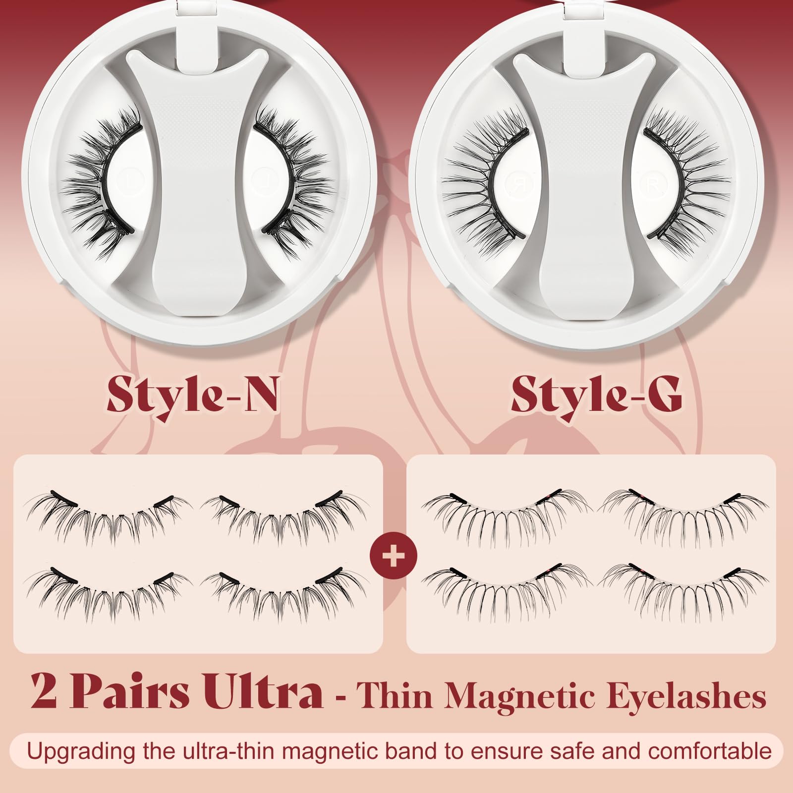 Higu Clace Magnetic Eyelashes with Applicator — 2 Pairs, No Glue, Reusable Magnetic Lashes, Natural Look