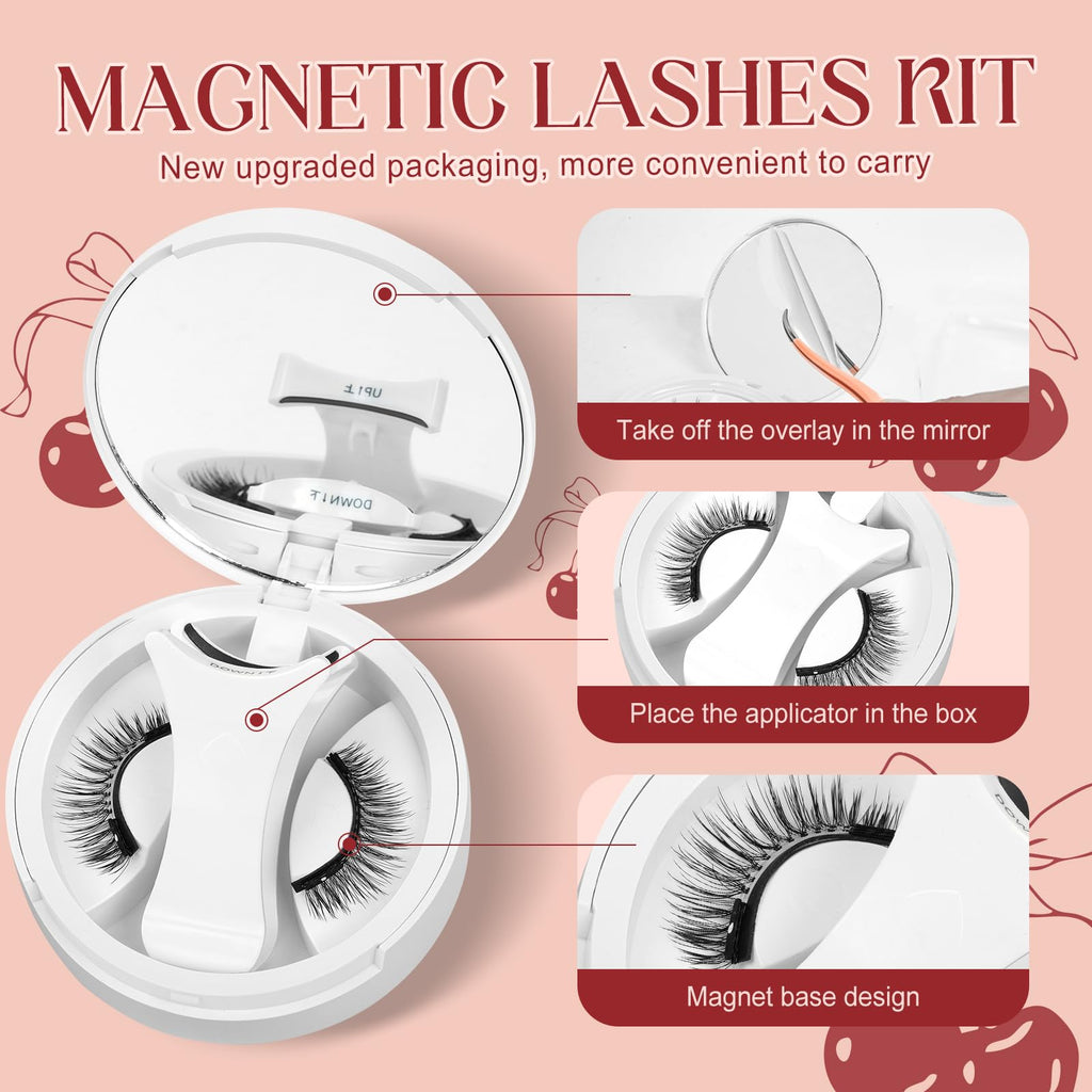 Higu Clace Magnetic Eyelashes with Applicator – 2 Pairs No Glue Needed, Reusable