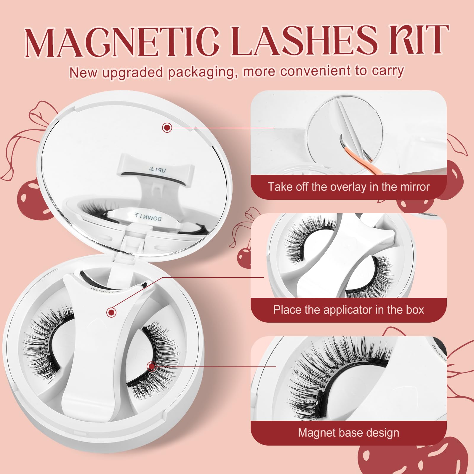 Higu Clace Magnetic Eyelashes with Applicator – 2 Pairs No Glue Needed, Reusable