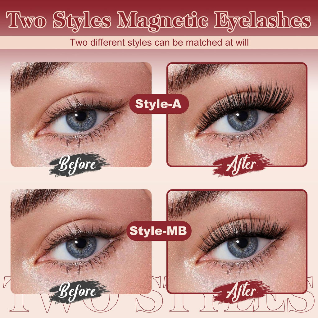 Higu Clace Magnetic Eyelashes with Applicator – 2 Pairs No Glue Needed, Reusable