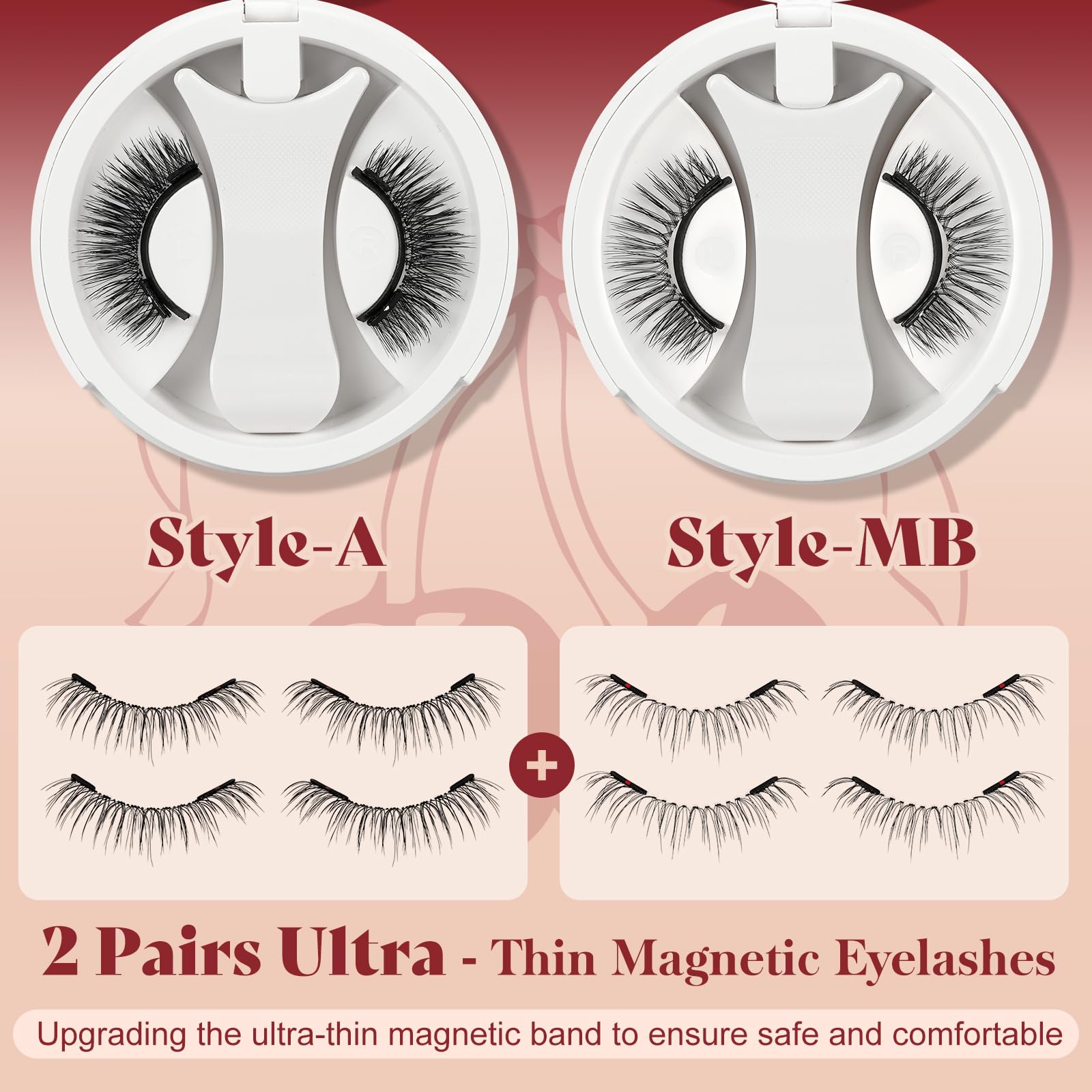 Higu Clace Magnetic Eyelashes with Applicator – 2 Pairs No Glue Needed, Reusable