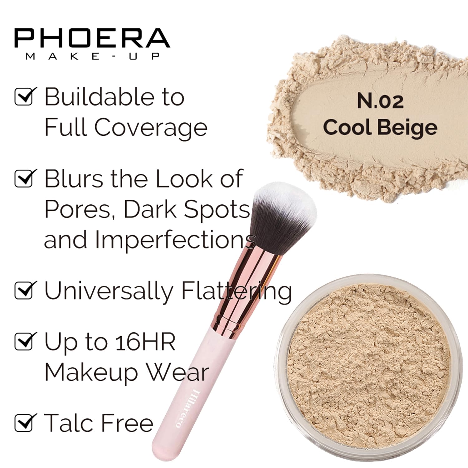 Hilareco Mushroom Head Air Cushion CC Cream + Phoera Powder Set Buff Beige #04