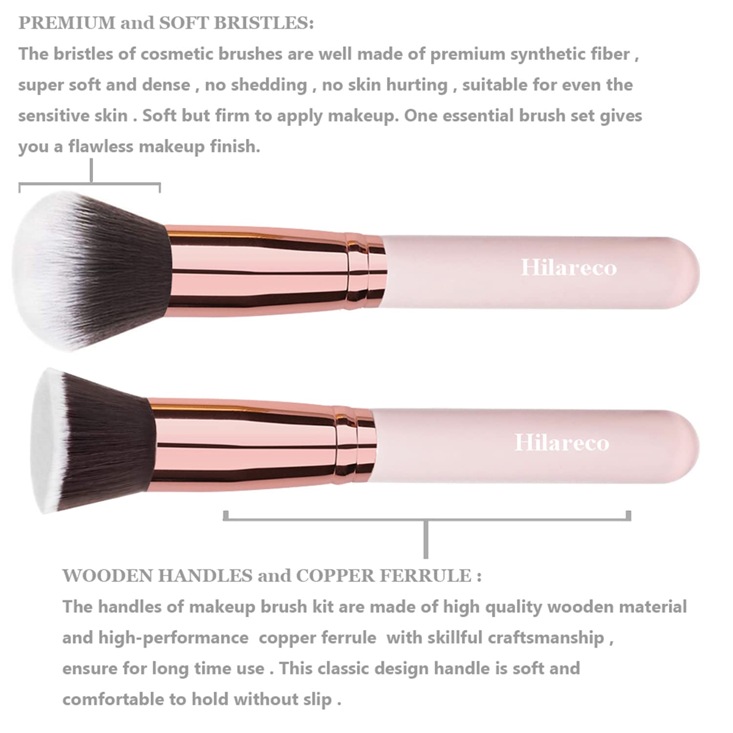 Hilareco Mushroom Head Air Cushion CC Cream #03 Warm Nude + Phoera Powder Set with Sponge & Flat Top Kabuki Brush