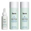 Hims & Hers Triple Threat Shampoo, Conditioner & 2% Minoxidil Set – Color-Safe, Paraben-Free