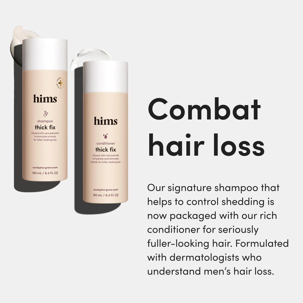 hims Thick Fix Shampoo & Conditioner Set — Saw Palmetto for Fuller-Looking Hair (Vegan, Sulfate-Free)