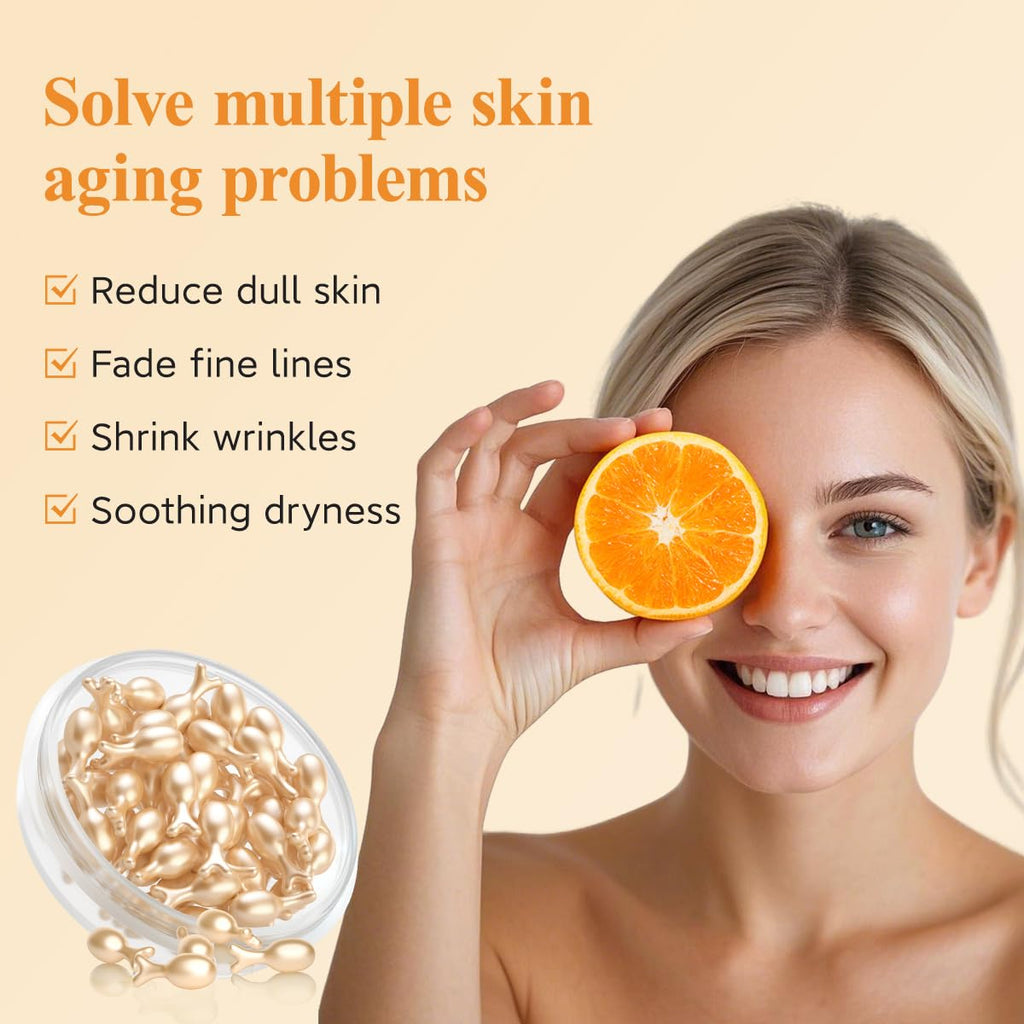 HKH Vitamin C Super Serum for Face – Vitamin C + E, Niacinamide, Travel Pack (76 Capsules)