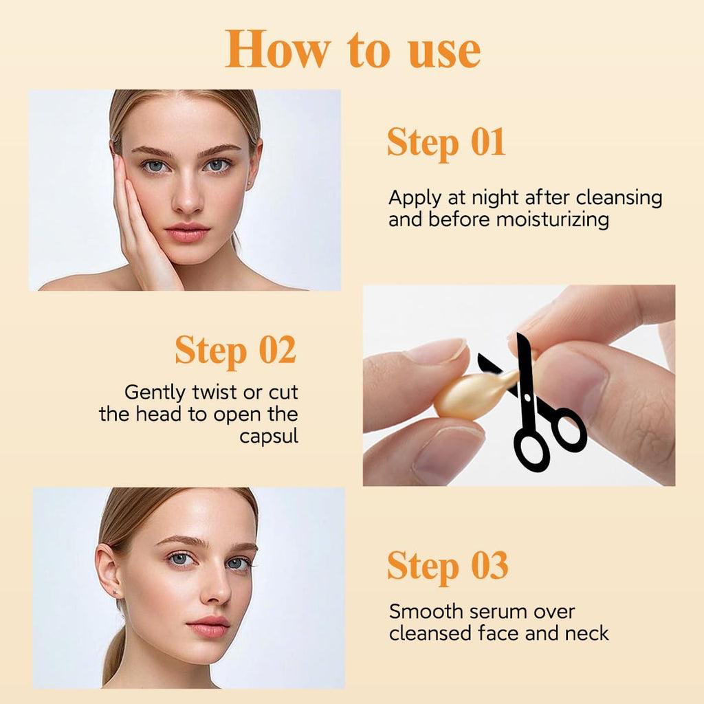 HKH Vitamin C Serum Capsules Set – 96 Morning Capsules | Hydrating Anti-Aging Face Serum
