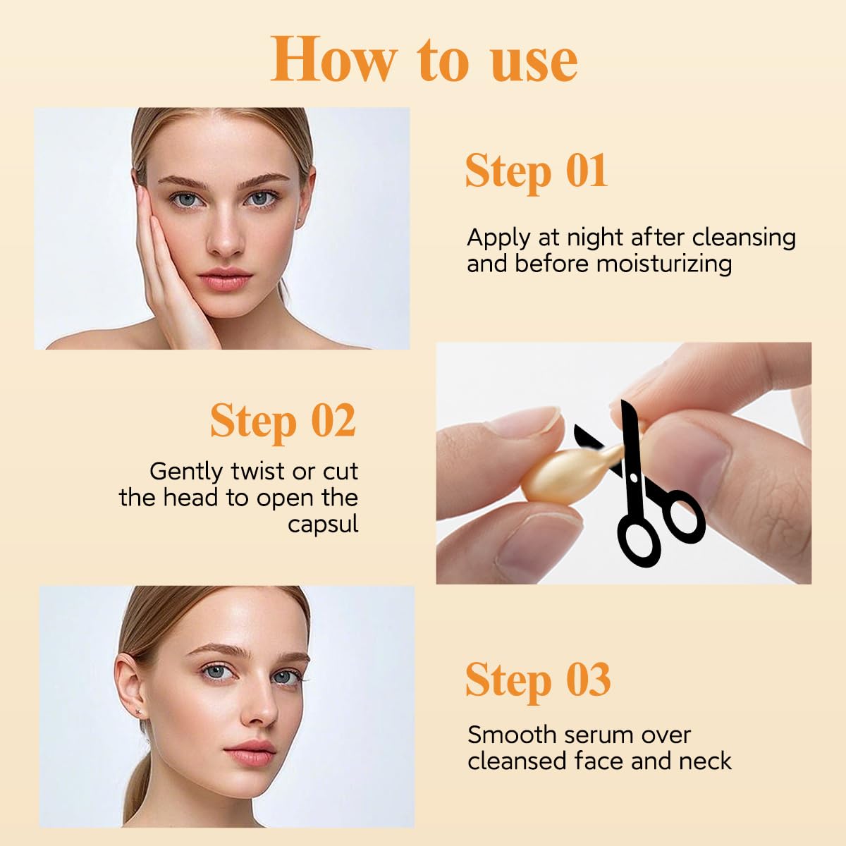 HKH Vitamin C Serum Capsules Set – 96 Morning Capsules | Hydrating Anti-Aging Face Serum