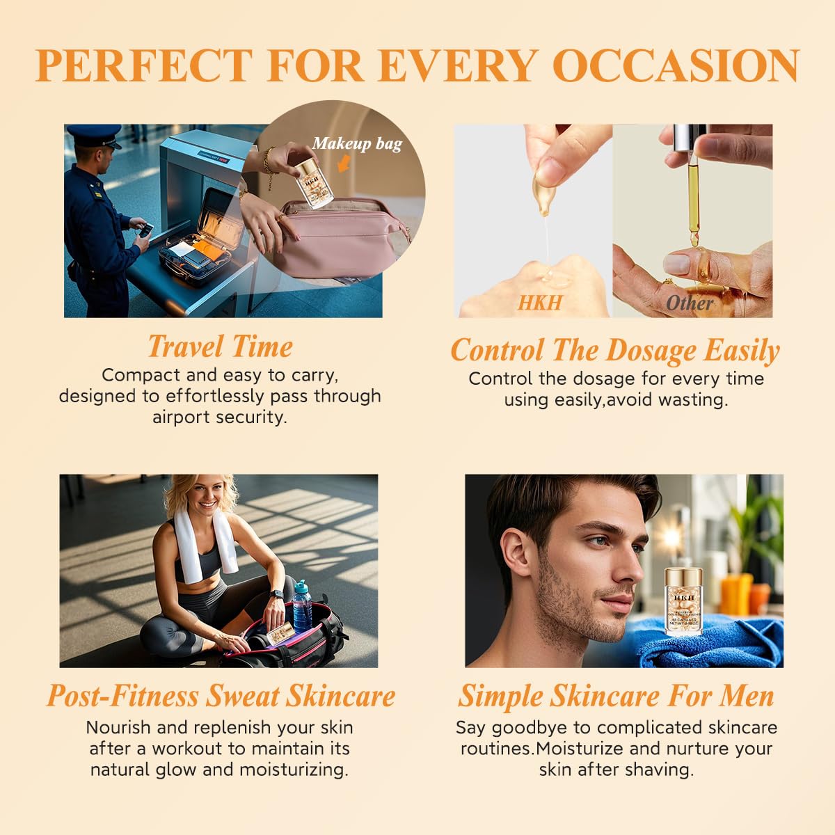 HKH Vitamin C Serum Capsules Set – 96 Morning Capsules | Hydrating Anti-Aging Face Serum