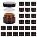 11 Hoa Kinh 1oz Amber Glass Jars with Lids – 30 Pack Travel-Ready Cosmetic Containers