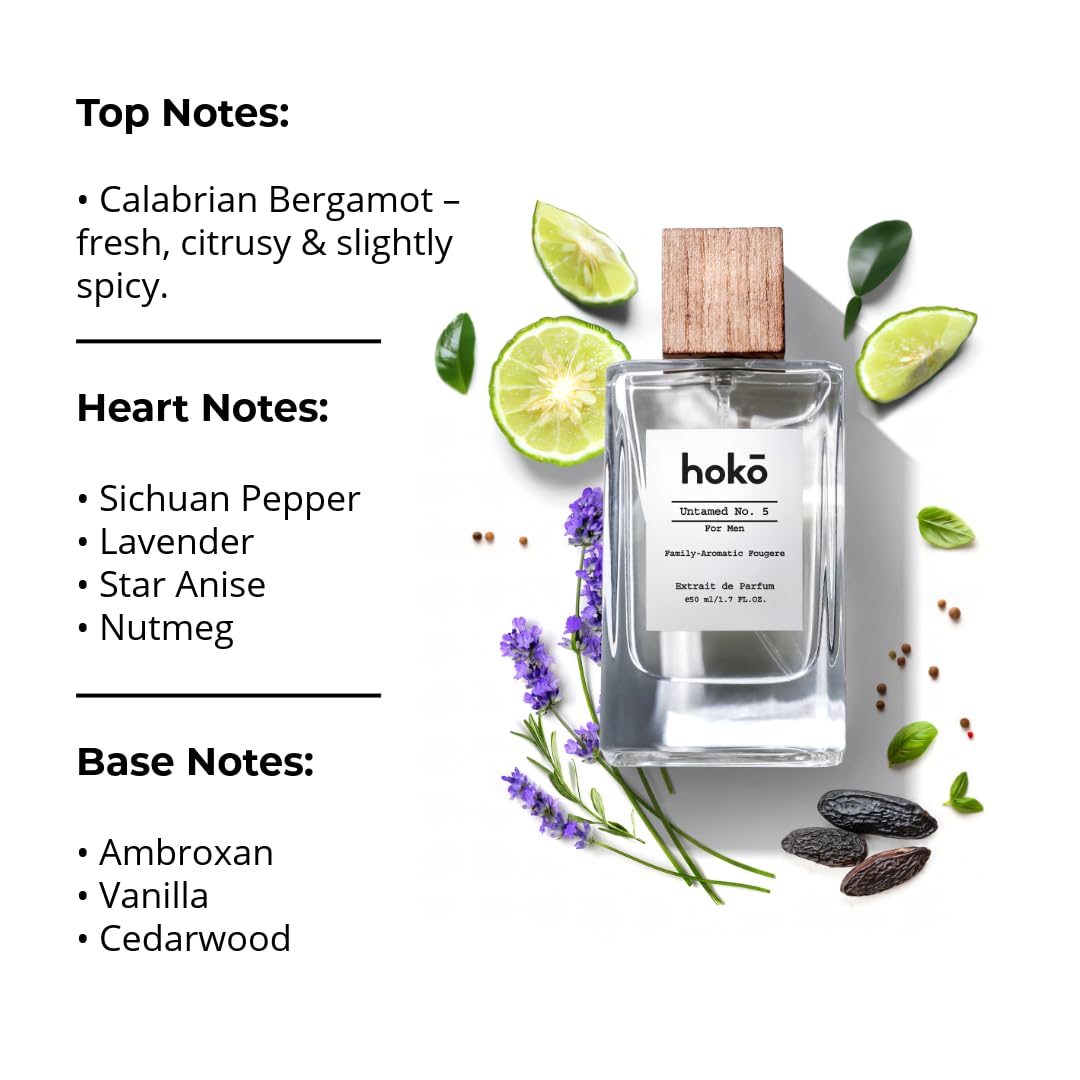 HOKO Untamed No. 5 – Spicy Bergamot, Pepper & Musk | Extrait de Parfum 1.7 oz