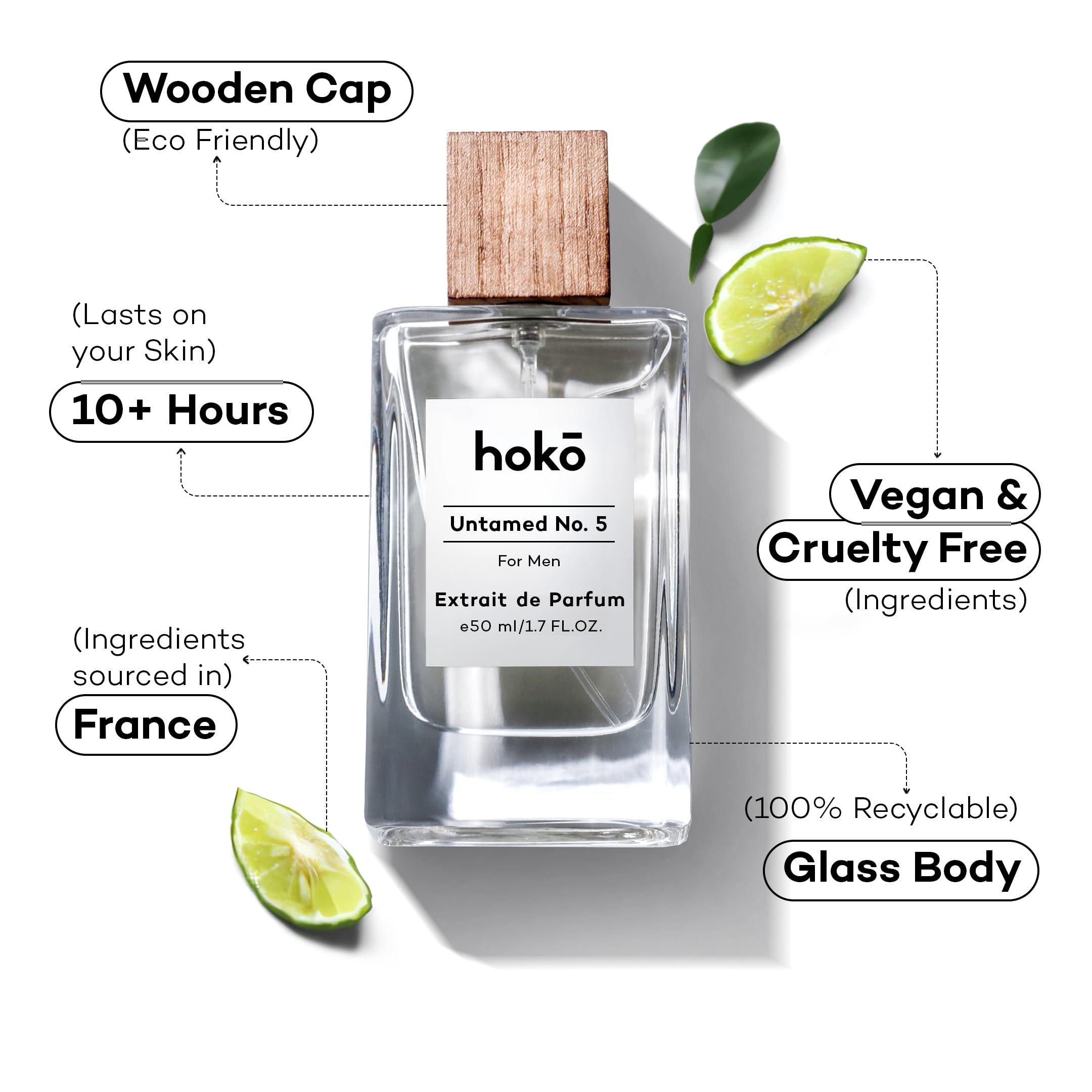 HOKO Untamed No. 5 – Spicy Bergamot, Pepper & Musk | Extrait de Parfum 1.7 oz