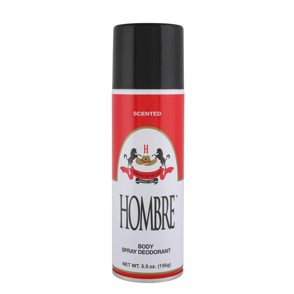 HOMBRE Red Deodorant Body Spray Classic for Men – 5.5 oz, Long-Lasting Odor Protection