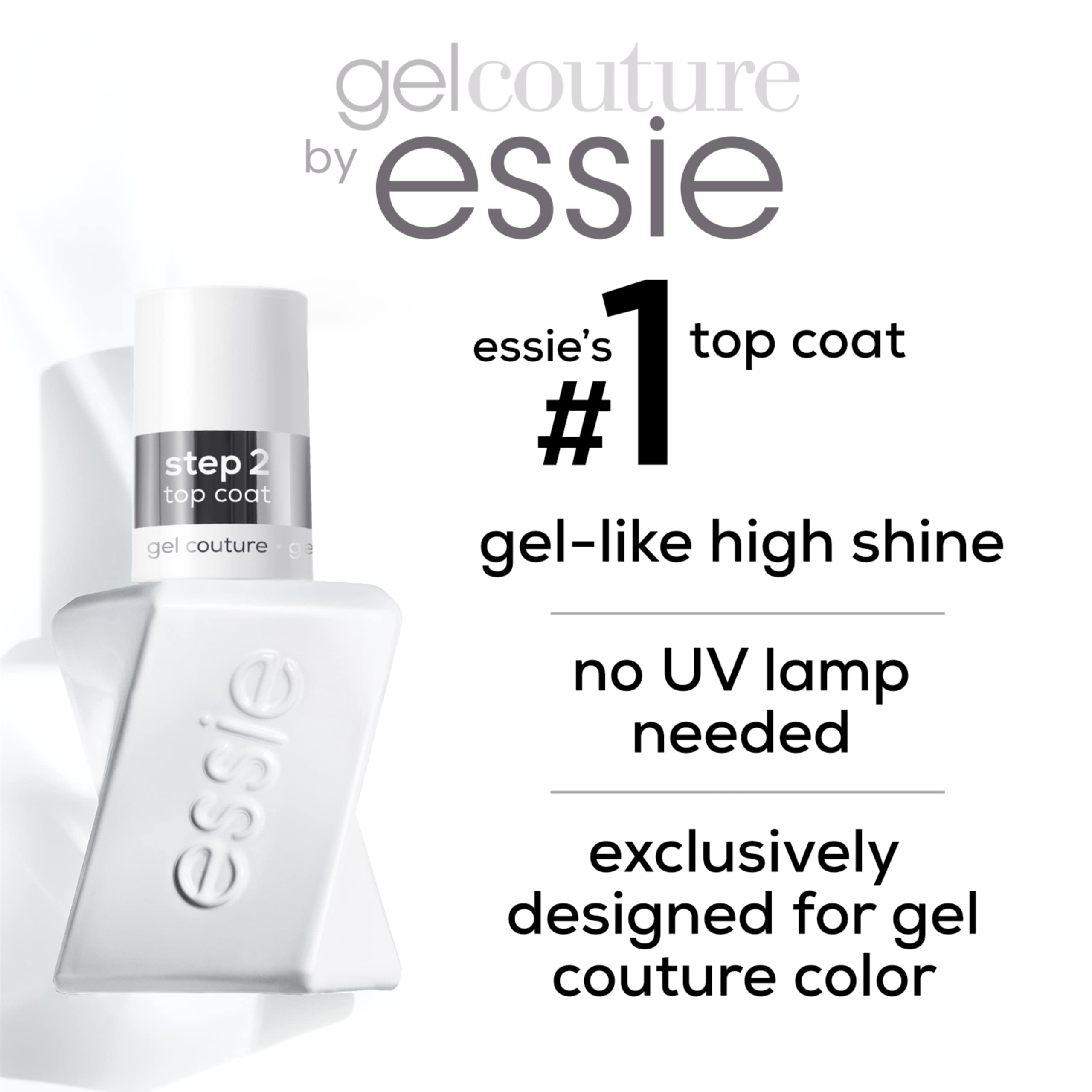 Essie Gel Couture Longwear Nail Polish + Top Coat Kit – Scarlet Red, 0.46 oz Each