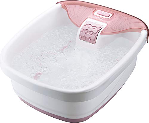 Homedics Bubble Bliss Deluxe Foot Spa – Heat, Bubbles & Raised Nodes (Pink)