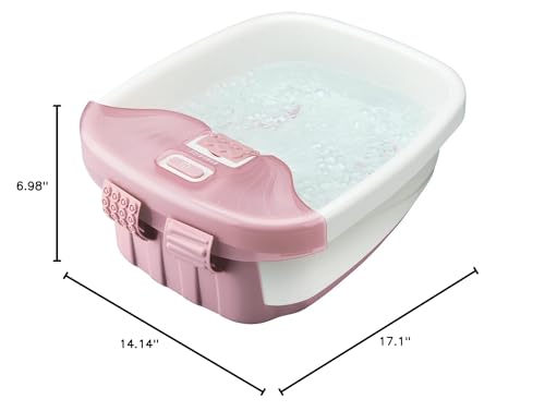 Homedics Bubble Bliss Deluxe Foot Spa – Heat, Bubbles & Raised Nodes (Pink)