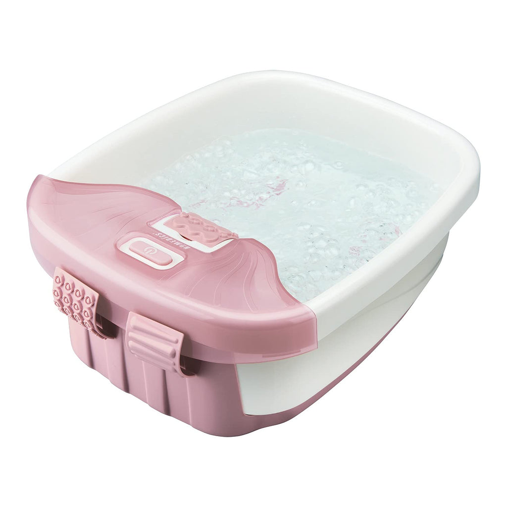 Homedics Bubble Bliss Deluxe Foot Spa – Heat, Bubbles & Raised Nodes (Pink)
