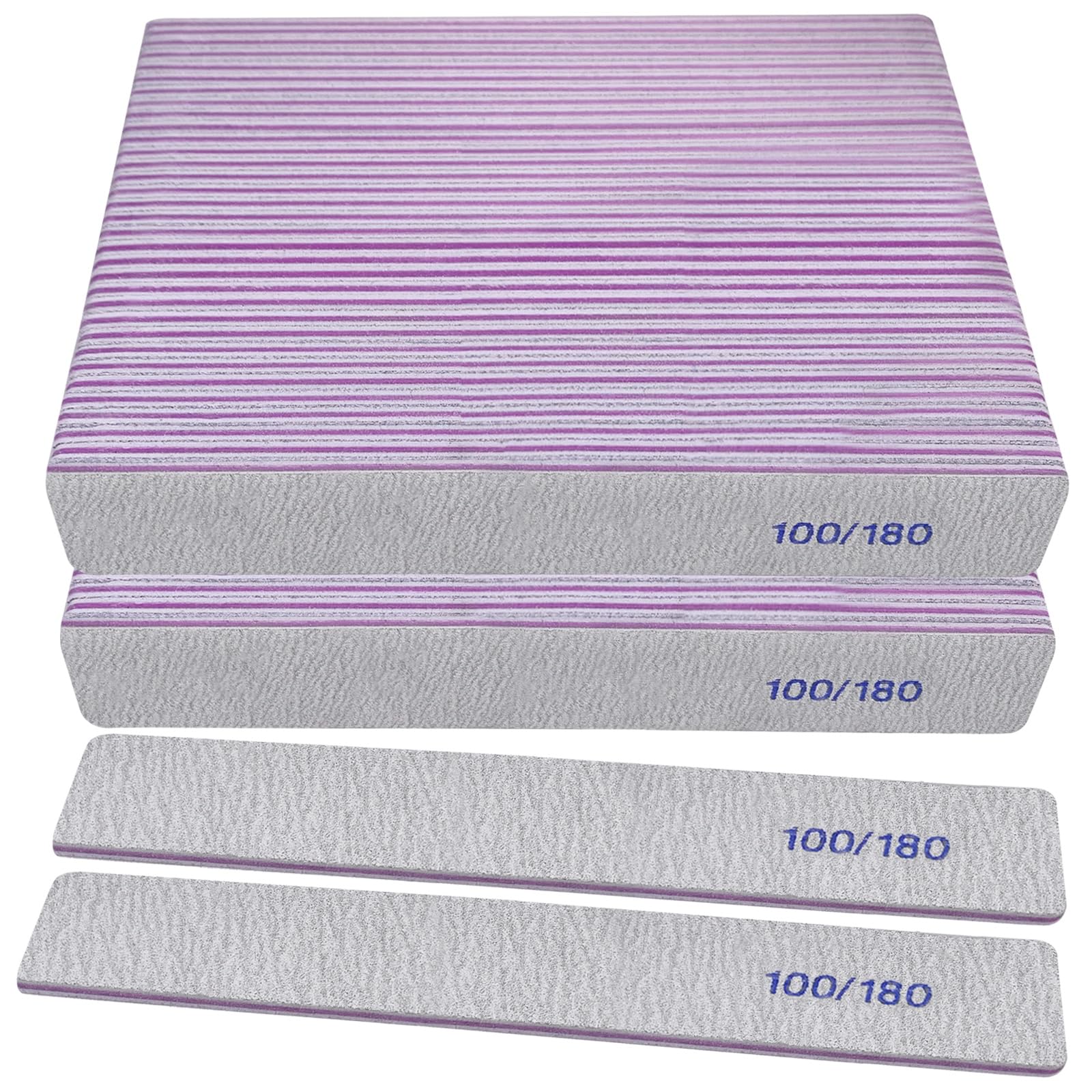 HomeyEra Nail Files (50 Pack) - 100/180 Grit Dual-Sided Emery Boards