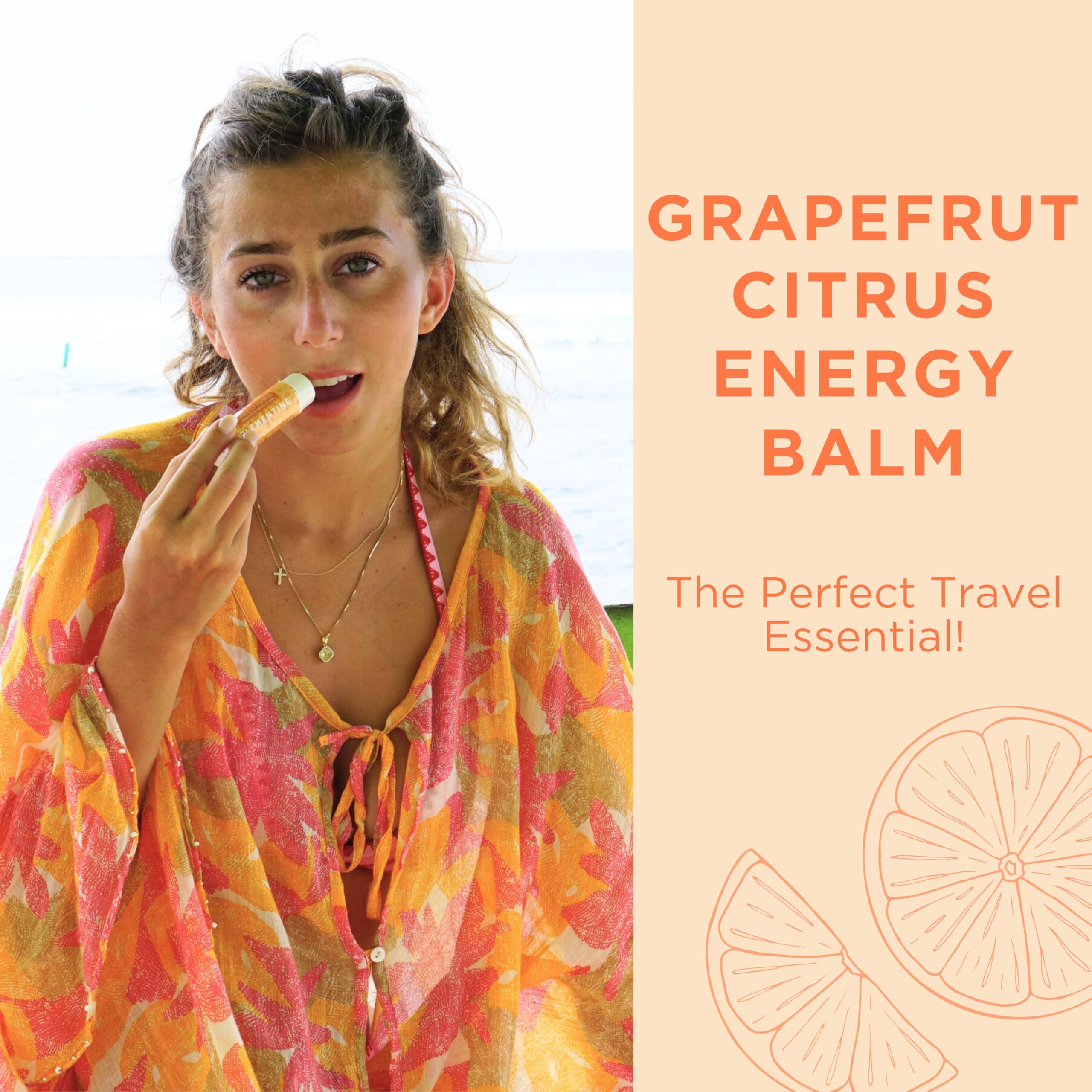 Honestly Margo Aromatherapy Balm Stick Grapefruit Citrus Clementine – Organic Citrus Lip Balm for Women
