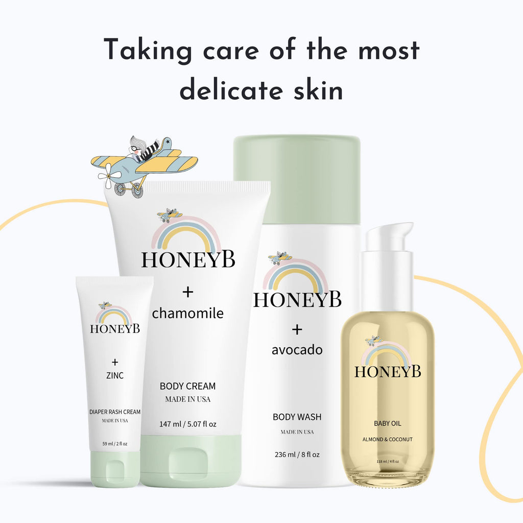 HoneyB Baby Wash & Shampoo with Avocado Oil | Gentle, All-Natural Baby Skincare